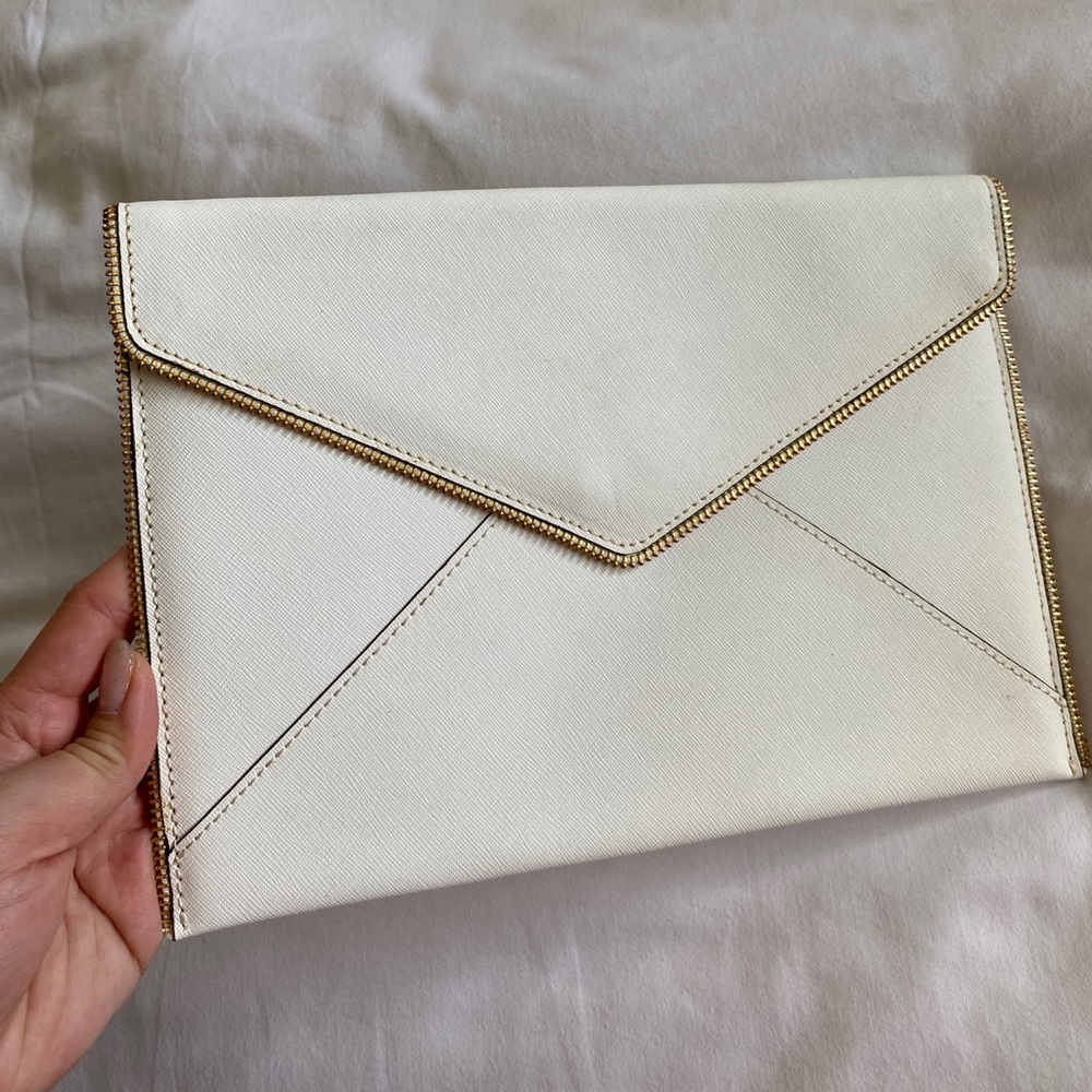 Rebecca Minkoff envelope clutch in White